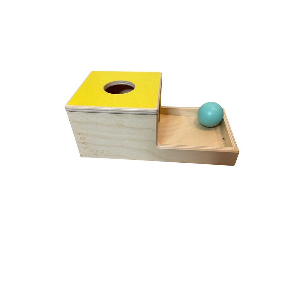 Lovevery Wooden Ball Drop Box Yellow Object Permanence‎ Montessori 6-12 Months